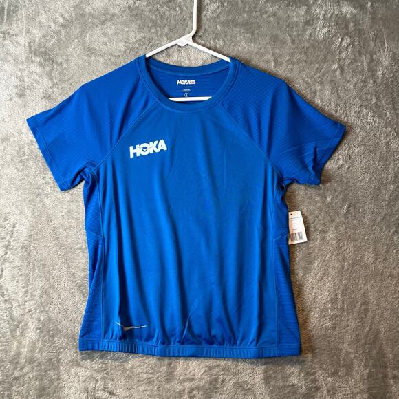 Hoka Performance Utility Running‎ T-Shirt Blue Women's Size Small New - Picture 1 of 7